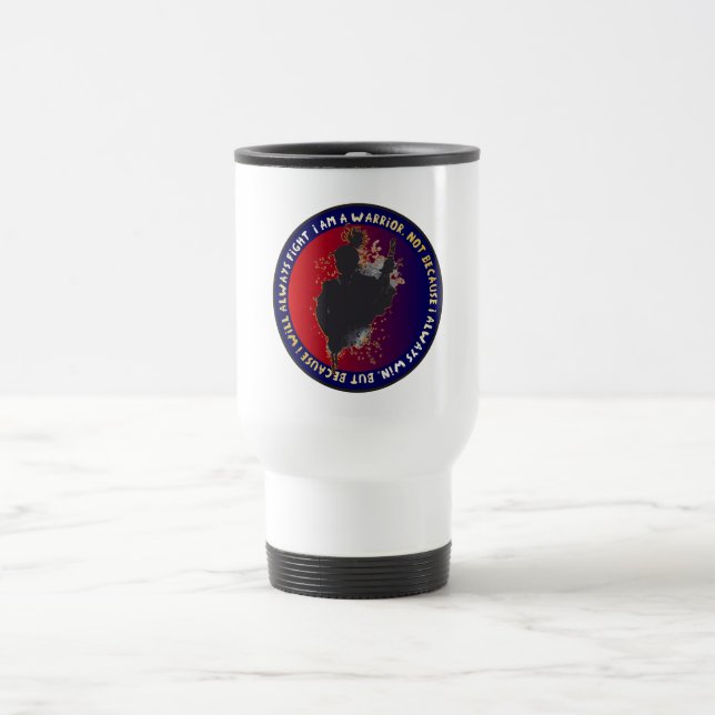  Samurai Silhouette - Japanese Warrior Quote Travel Mug (Center)