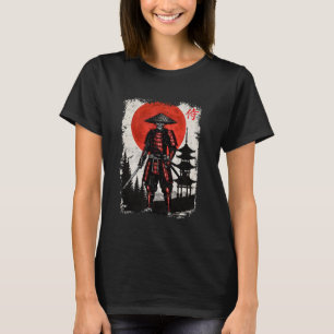 Samurai Skeleton Japanese Vintage Graphic Ukiyo e  T-Shirt