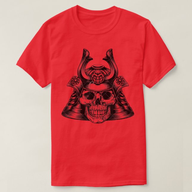 Samurai Skull design Kabuto T-Shirt (Design Front)