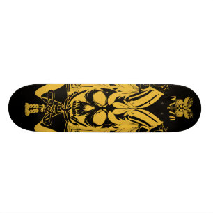 Samurai Skull Gold Black colour Skateboard
