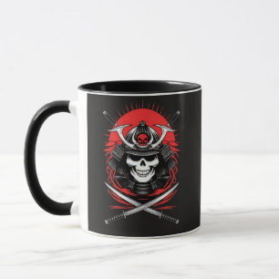 Samurai Skull Rising Sun Warrior Art Mug