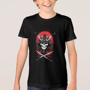 Samurai Skull Rising Sun Warrior Art Tri-Blend Shirt