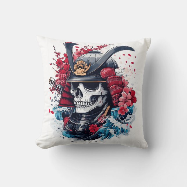 Samurai Skull Warrior Cushion (Front)