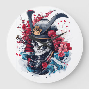 Samurai Skull Warrior Large Clock