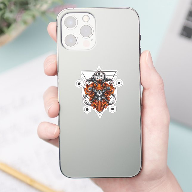 Samurai Skull with Geometric Patterns (Phone)