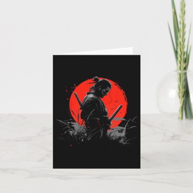 Samurai Spirit Graphic Modern Warrior's  Card (Front)