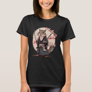 Samurai Squirrel Sakura Tree Japanese Art Japanese T-Shirt