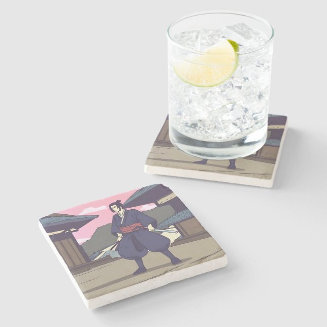 samurai stone coaster (Side)