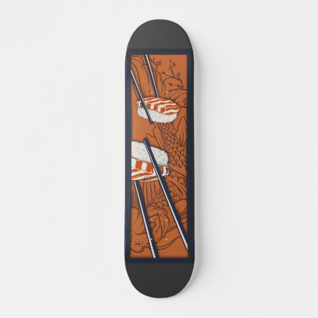 Samurai Sushi Japan Fish Skateboard (Front)