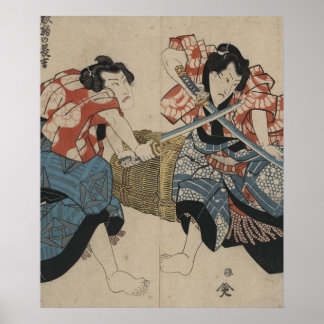 Samurai Sword Fight circa 1825 Poster