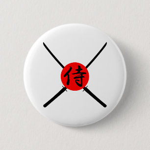 SAMURAI - Sword & Kanji 6 Cm Round Badge