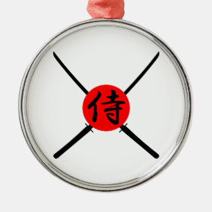SAMURAI - Sword & Kanji Metal Tree Decoration