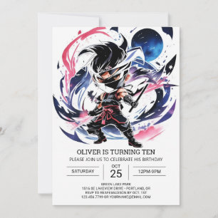 Samurai Sword Ninja Kids' Birthday Invitation