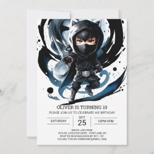 Samurai Sword Ninja Surprise Birthday Invitation