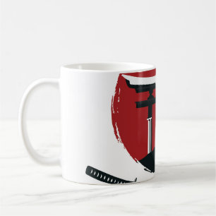 Samurai Sword: Torii Gate Cartoon Coffee Mug