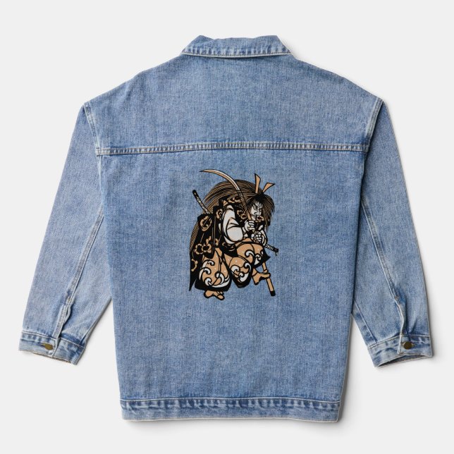 Samurai Theatrical Performance Denim Jacket (Back)