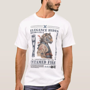 Samurai Tiger: Elegance Meets Untamed Fire T-Shirt