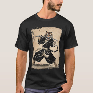 Samurai Tiger Warrior Vintage Japanese Anime Japan T-Shirt