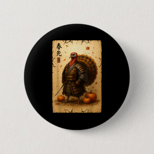 Samurai Turkey Thanksgiving Japanese Warrior Anime 6 Cm Round Badge