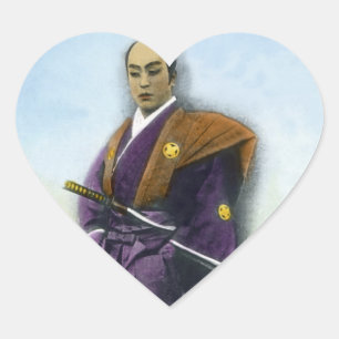 Samurai VIntage Japanese 侍 Heart Sticker