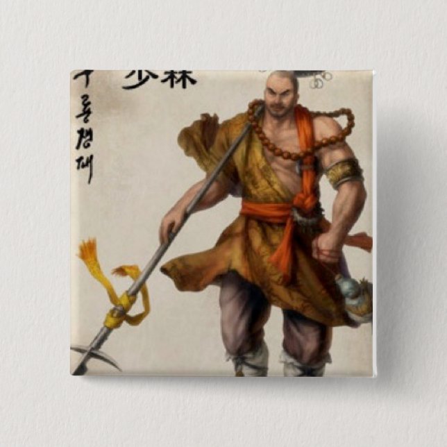 samurai warrior 15 cm square badge (Front)