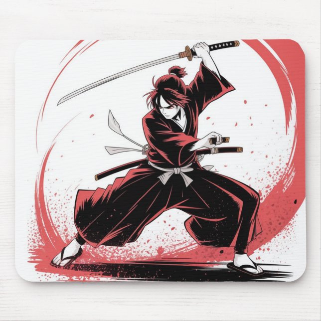 Samurai Warrior Anime Mousepad (Front)