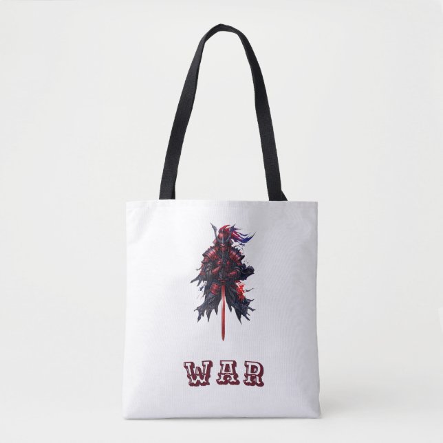 Samurai Warrior Artistic Graphic Tee – tshart Tote Bag (Front)