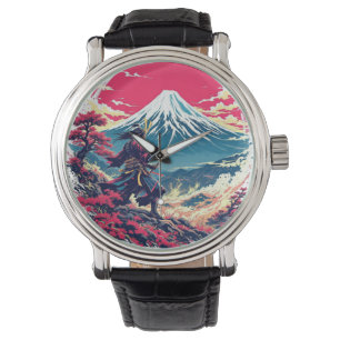 Samurai Warrior at Mount Fuji Japanese Art Watch