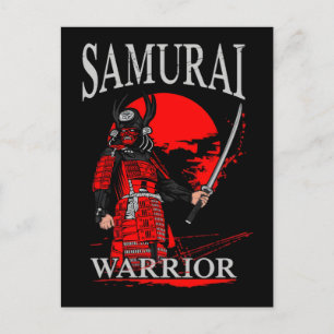 Samurai Warrior Blade: Bold Brushstroke Battle Ban Holiday Postcard