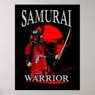 Samurai Warrior Blade: Bold Brushstroke Battle Ban Poster