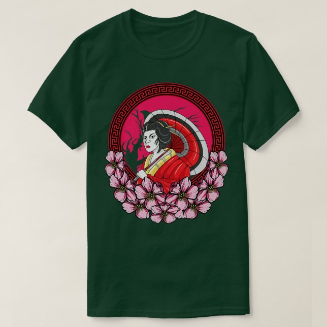 Samurai Warrior Bushido Code Japanese Swordsgirl V T-Shirt (Design Front)