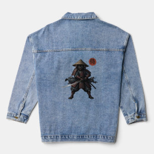 Samurai Warrior Cat Denim Jacket