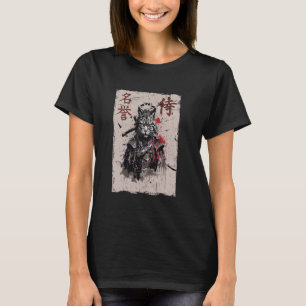 Samurai Warrior Cat Graphic, Cool Japanese Art Cat T-Shirt