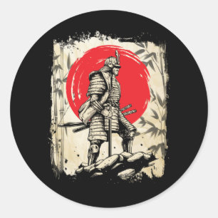 Samurai Warrior Japanese Hero Japan Swordsmen Classic Round Sticker