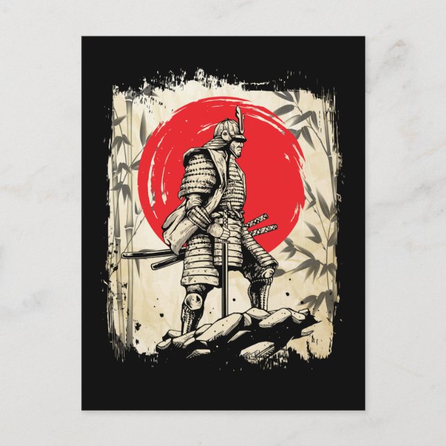 Samurai Warrior Japanese Hero Japan Swordsmen Postcard (Front)