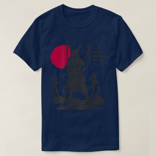 Samurai Warrior Japanese Kanji Japan (ART ON BACK) T-Shirt (Design Front)
