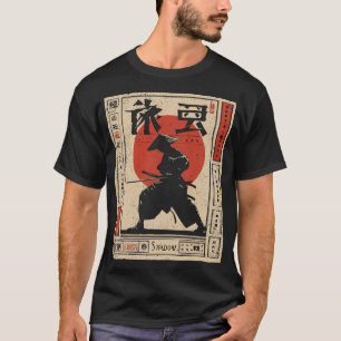 Samurai Warrior Japanese Red Sun Traditional Art T-Shirt