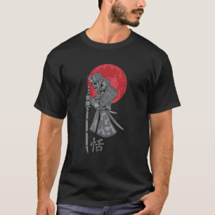 Samurai Warrior Katana Bushido Sword Red Moon Kanj T-Shirt