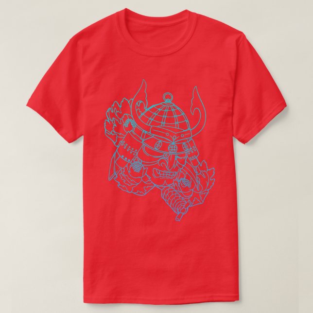 Samurai Warrior Mask, Hannya Oni Mask Japan Anime  T-Shirt (Design Front)
