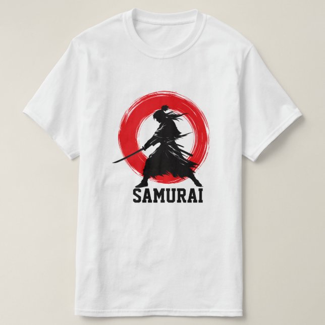Samurai Warrior Minimal Red Circle Tee (Design Front)