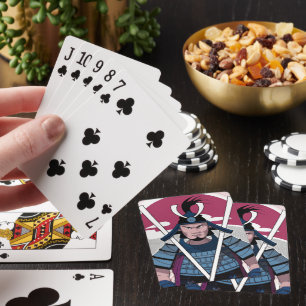 Samurai warrior playing cards