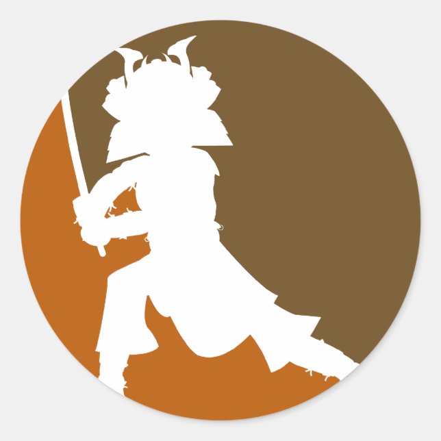 Samurai Warrior Silhouette Sticker (Front)