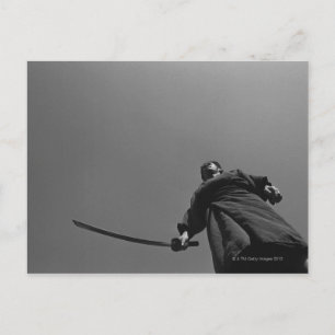 Samurai warrior standing, holding a swoard 2 postcard