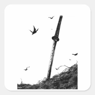 Samurai Warrior Sticker - Japanese Ink Art Vinyl