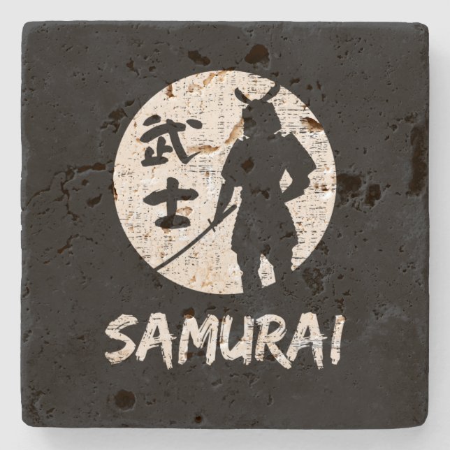 Samurai Warrior  Stone Coaster (Front)
