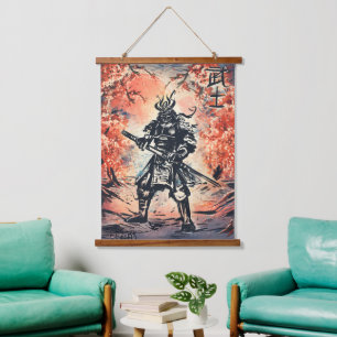 Samurai Warrior ; Traditional Japanese Art Hanging Tapestry