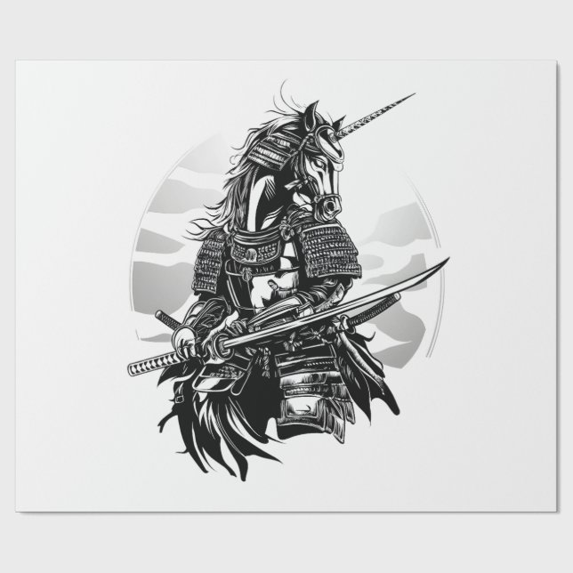 Samurai Warrior Unicorn (1) Wrapping Paper (Flat)