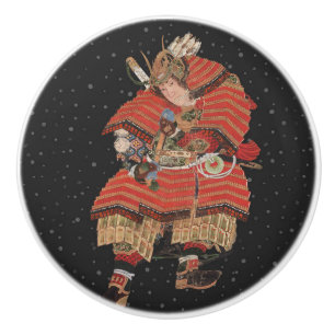 Samurai Warrior Vintage Japanese Art Ceramic Knob