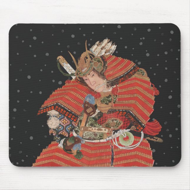 Samurai Warrior Vintage Japanese Art Mouse Mat (Front)