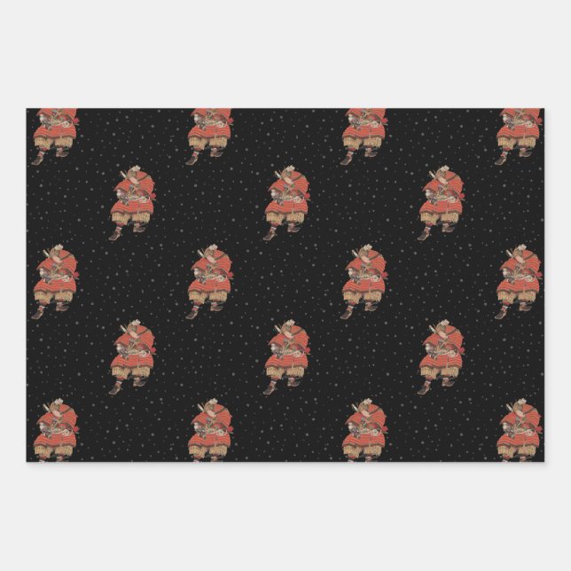 Samurai Warrior Vintage Japanese Art Wrapping Paper Sheet (Front)